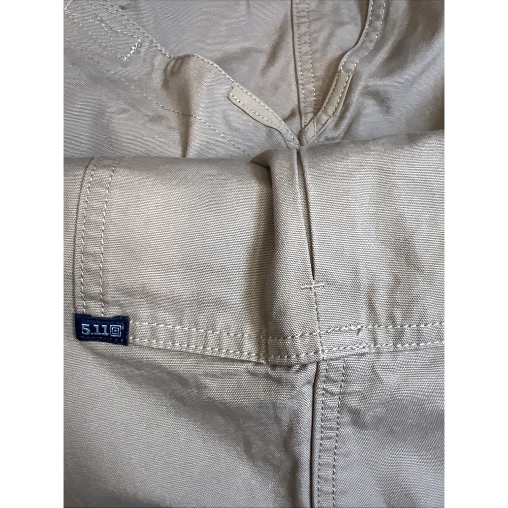 5.11 Tactical Cargo Pants 44x30ā Beige 74251 Cotton Elastic Waist Knee Pad Ready - Picture 14 of 16